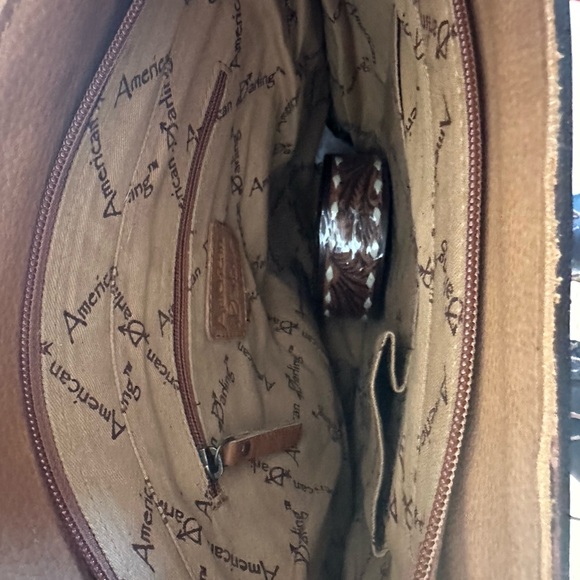 American Darling Tooled Leather Fringe Bag - Picture 5 of 6